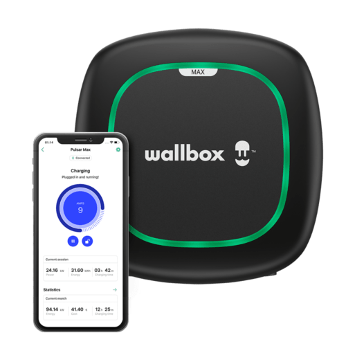 Wallbox Pulsar Max med Wi-Fi, 22 kW, Type 2, SORT med app